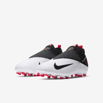 Nike Jr. Phantom Vision 2 Elite Dynamic Fit MG - Nagyobb Gyerek Focicipő - Fehér/Piros/Fekete